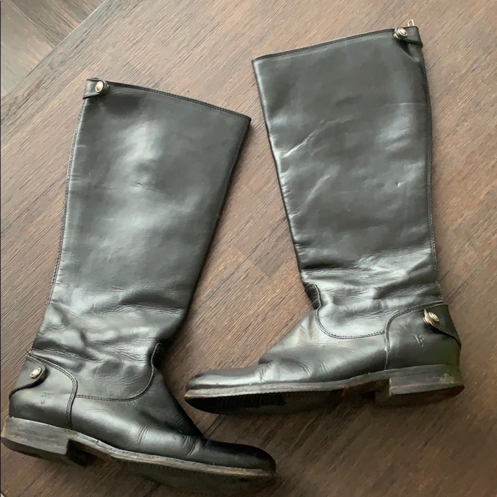 Black Leather Frye Boots